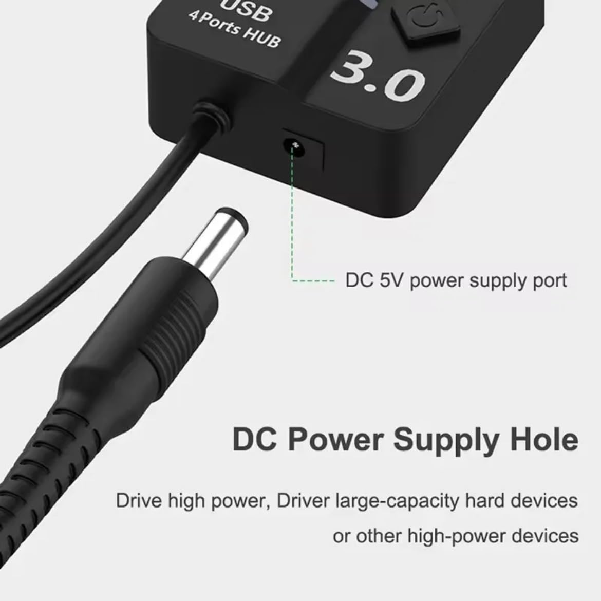 Orco 7-Port USB 3.0 Hub with Individual Power Switches and Lights, High-Speed Data Hub Splitter Portable USB Extension Hub for PC Laptop and More