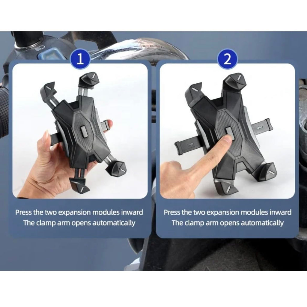 Orco Bike Phone Holder – One-Hand Operation Motorcycle Phone Mount, 360° Rotatable Bicycle Handlebar Clamp, Anti-Shake Shock-Absorbing Silicone for iPhone 14 13 12 Pro Max, Samsung, 3.5-6.8” Phones