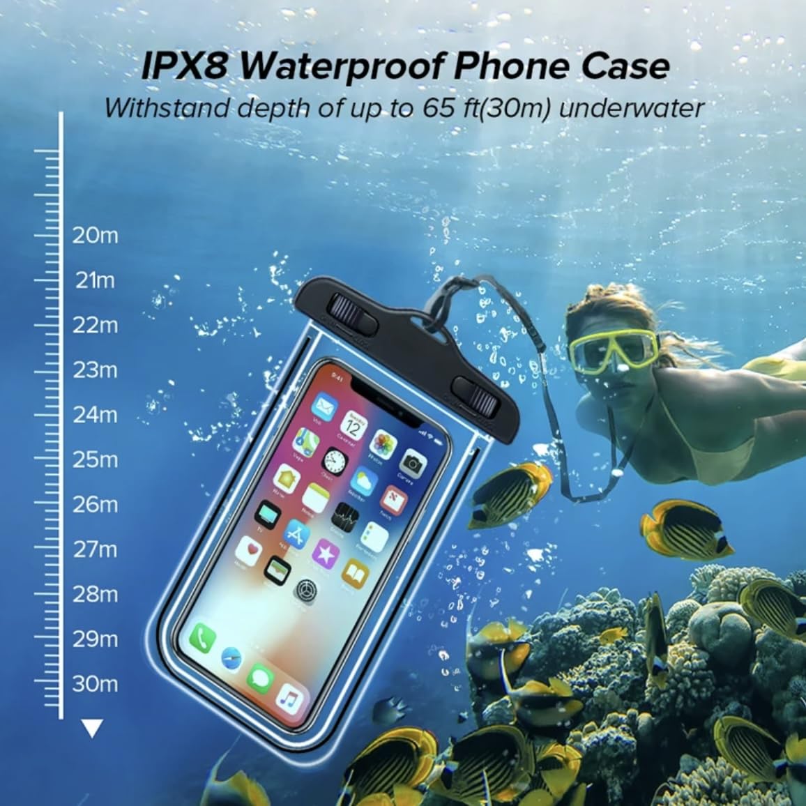 Orco 2 Pack Waterproof Phone Pouch IPX8 Universal Waterproof Phone Case Bag for Swimming, Adjustable Lanyard Underwater Phone Dry Bag for iPhone 15 14 13 12,Galaxy and Other Phones up to 7.2"