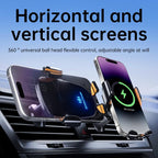 Orco Car Phone Holder Wireless Charger,Auto Clamping 15W Fast Wireless,Super Stable Air Vent Car Phone Mount Charger for iPhone Pro Max/17/16/15/14/13/12,Galaxy S25 Ultra/S25/S24/S23
