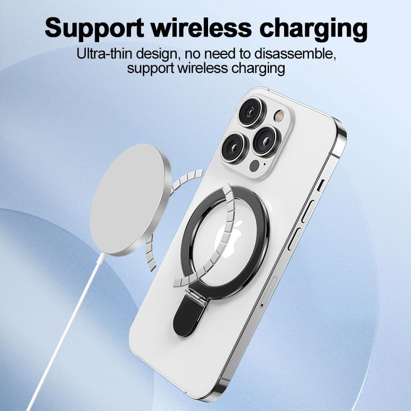 Orco Phone Ring Holder Grip for MagSafe, 360° Rotation Magnetic Cell Phone Grip Stand Two-Sided Magnetic Compatible with iPhone 17 16 15 14 13 12 Pro Max fits MagSafe Accessories