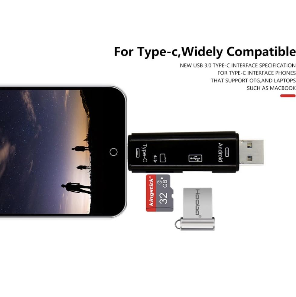 Orco SD Card Reader, Dual Connector USB C Card Reader USB 3.0 Memory Card Adapter - Supports SD/SDXC/Micro SD/Micro SDXC/SDHC/MMC/RS-MMC/UHS-I, Compatible with MacBook Pro,Air,iPad Pro,Galaxy etc.