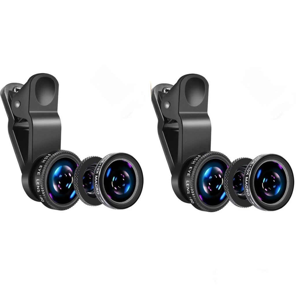Orco 2 Pack Mobile Phone Camera Lens Kit With Fish Eye Lens +Macro Lens + Wide Angle Lens Compatible With iPhone,Samsung,Huawei,iPad,Sony,HTC,LG,etc