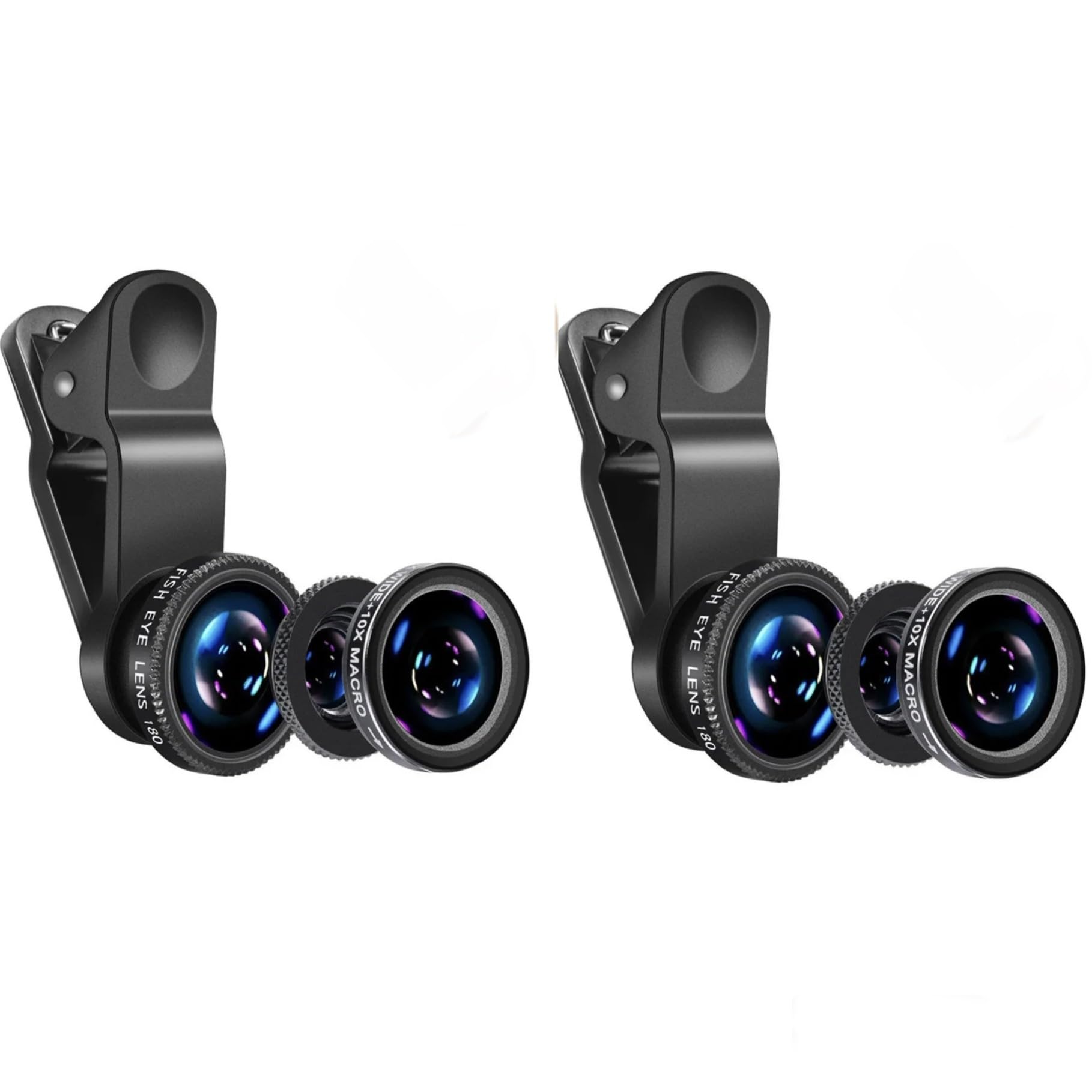Orco 2 Pack Mobile Phone Camera Lens Kit With Fish Eye Lens +Macro Lens + Wide Angle Lens Compatible With iPhone,Samsung,Huawei,iPad,Sony,HTC,LG,etc