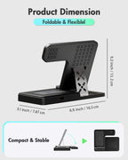 Orco 3 in 1 Wireless Charging Station - Foldable Wireless For iPhone, Apple Watch And AirPods, Samsung Galaxy Watch | Travel-Ready iPhone Magsafe Charger Stand | Compact Fast Charge Stand
